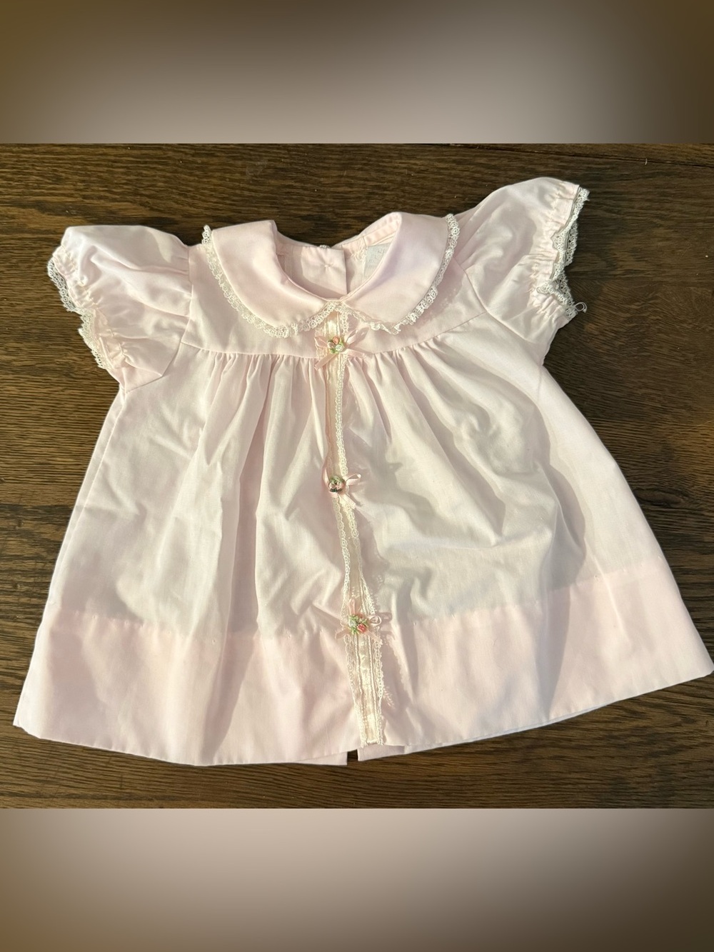 Vintage Alexis pink Lace Dress Baby Girls 6 Months USA Made